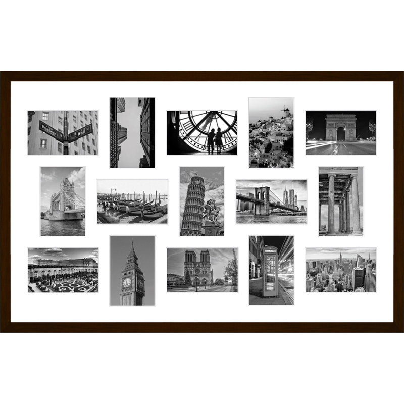 Lakesa Wood Picture Frame with Mat, Dark Brown