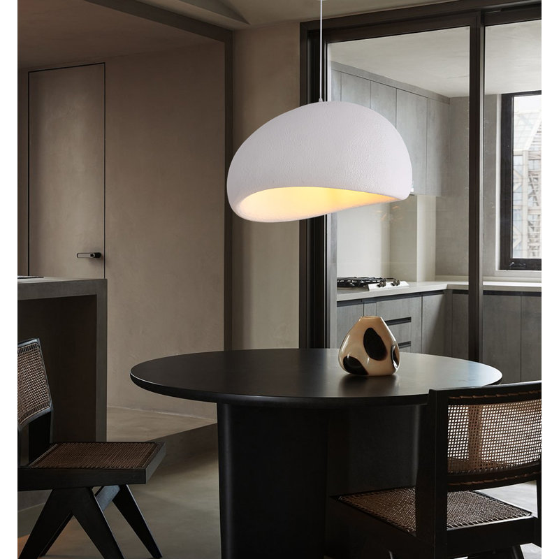Jimyah 1- Light White Polyesters Unique/Statement Modern Pendant, 60" H x 23.6" W x 18.9" D