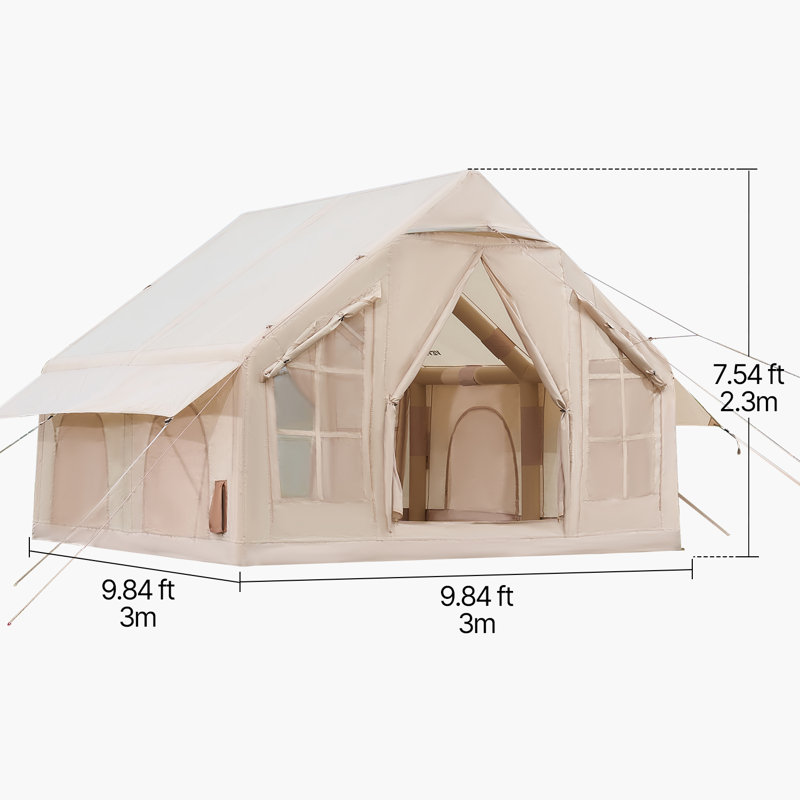 Tente gonflable de camping pour 4 à 6 personnes avec pompe et installation facile