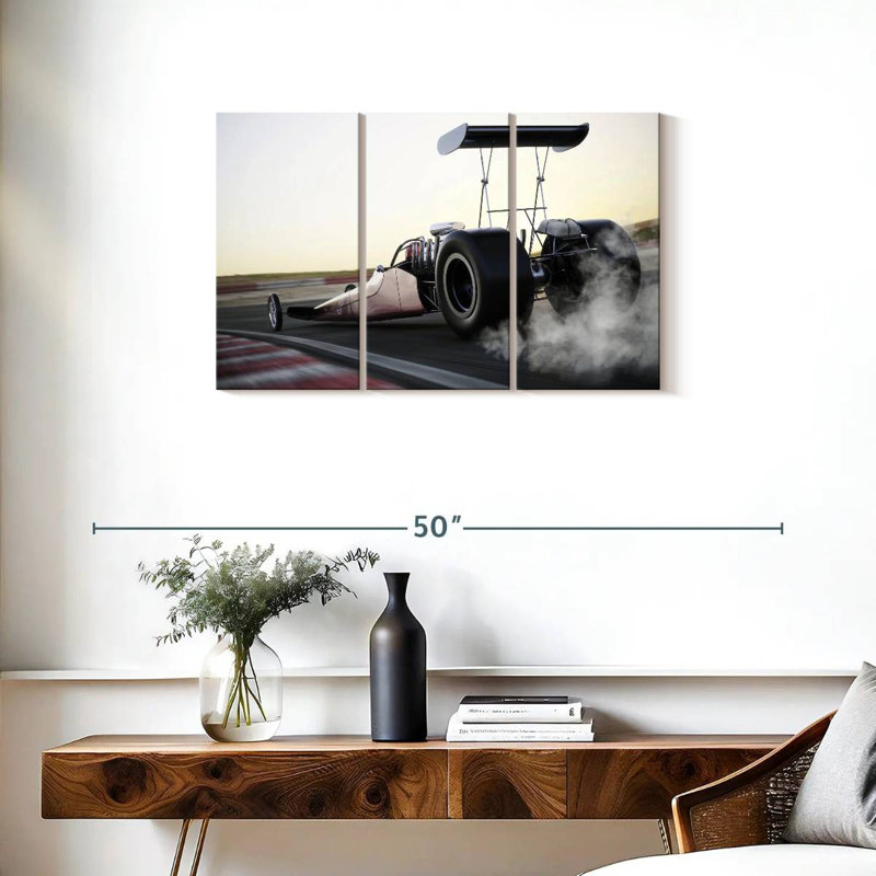 Mehar Dragster Car In Action, 20" H x 33" W
