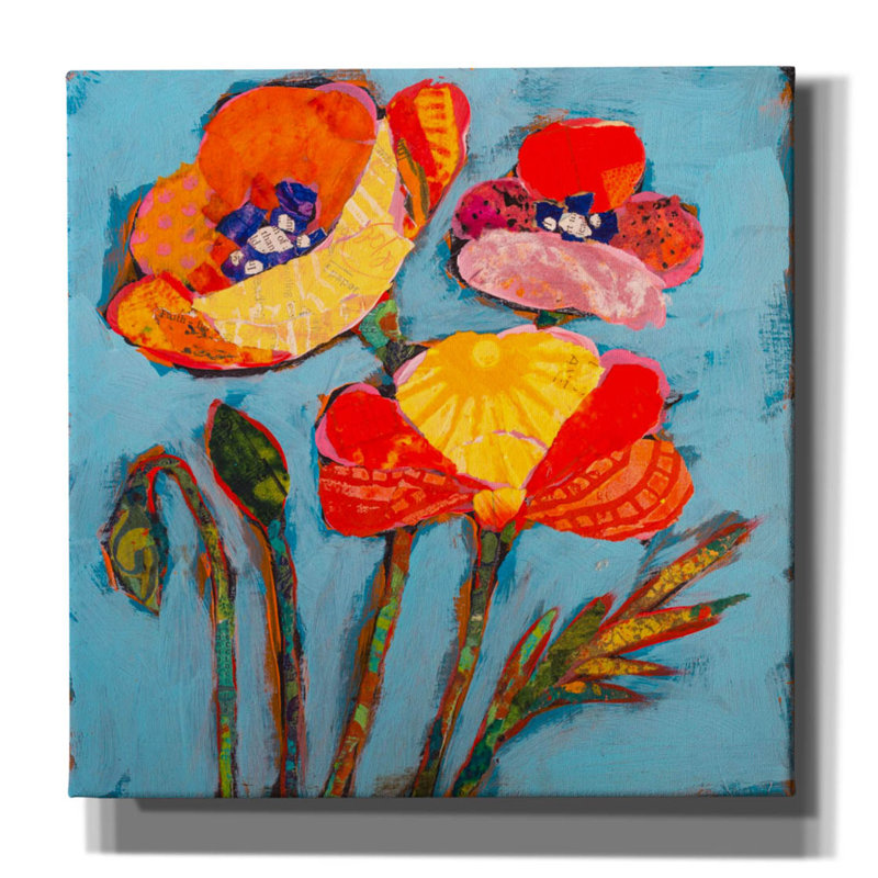 «Poppy 2» par St. Hilaire Elizabeth, art mural sur toile, H 26 po x l 26 po x P 1,5 po