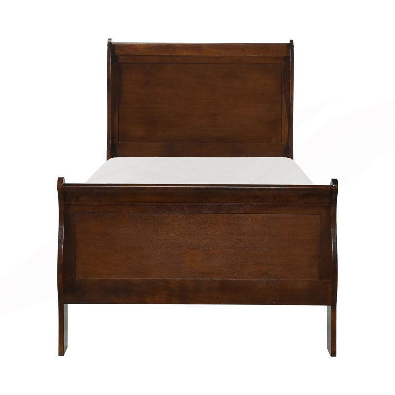 Cadre de lit Classic Louis Philipe, cadre de lit de style traditionnel, Lit simple, Brun