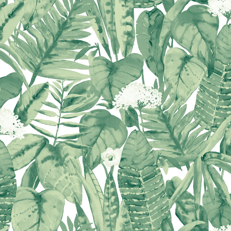 Waloo 16.5' L x 20.5" W Peel and Stick Wallpaper Roll, Green