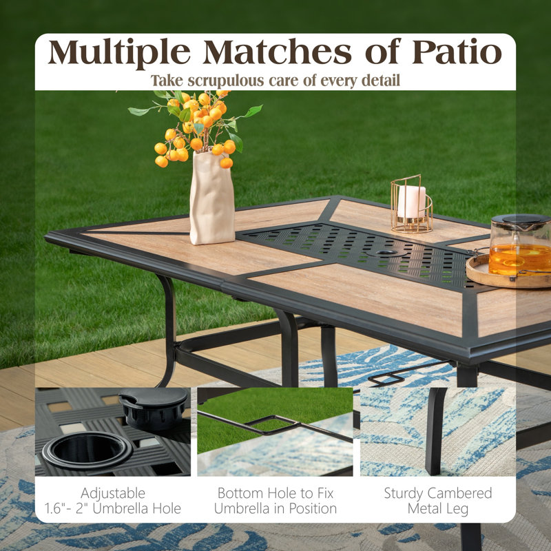 6 - Person Patio Dining Set with Rectangular Table