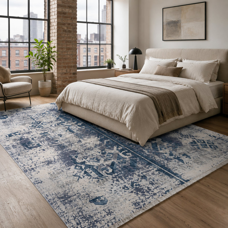 Geometric Cotton and Chenille Flatweave Area Rug, 160 cm round