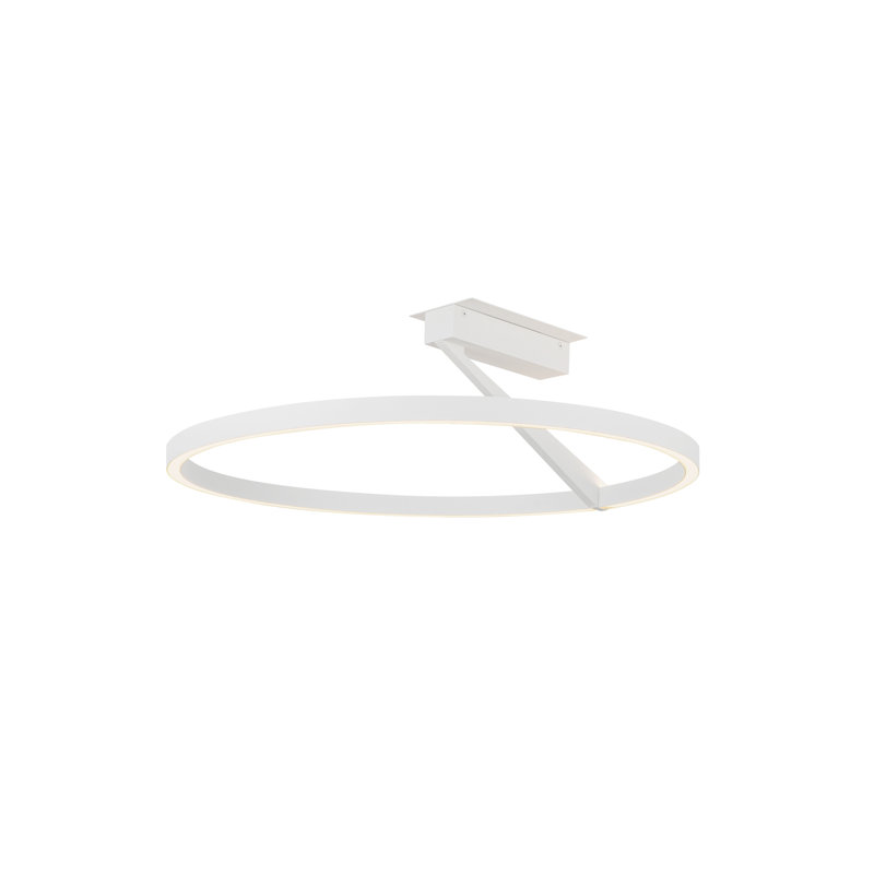 Plafonnier semi-encastré Roda, H 7,88 po x l 23,88 po x P 23,63 po, Blanc