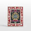 Cadre photo artisanal en marqueterie d'os à motif floral rouge et blanc-322913784-322913787