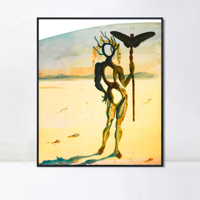Art numérique sur toile encadrée, série # 060, par Salvador Dali, art mural pour salon, décorations pour bureau à domicile (cadre en bois de couleur mince, 18 po x 24 po)