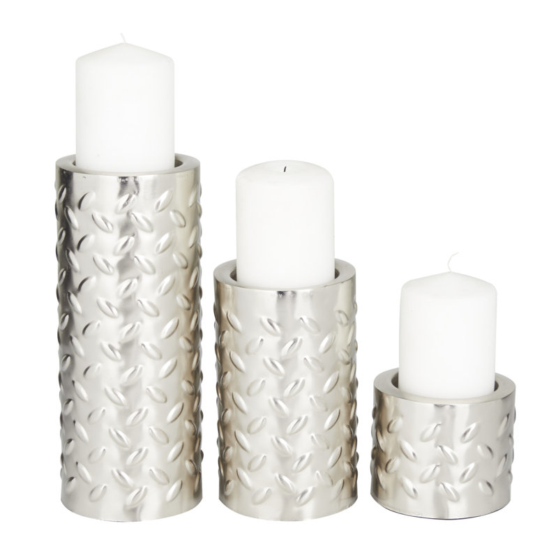 Iron Tabletop Candlestick Set, Silver