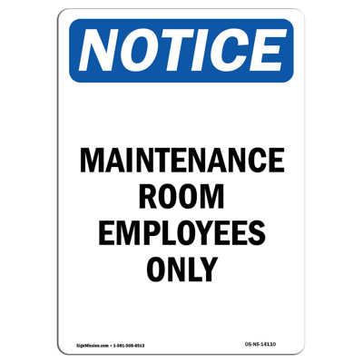 Maintenance Room Employees Only Sign