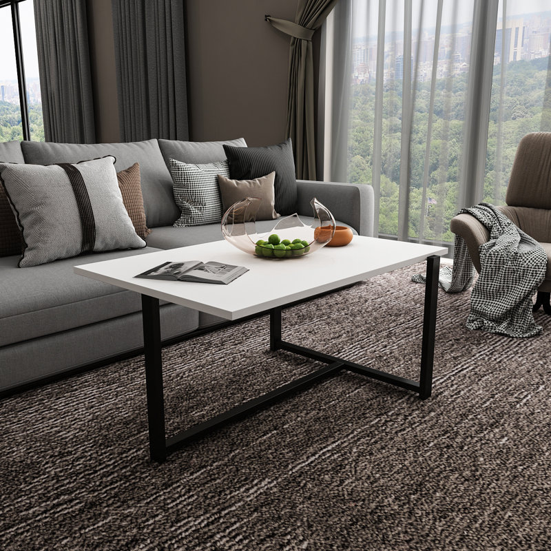 Geometric Coffee Table, Black, White