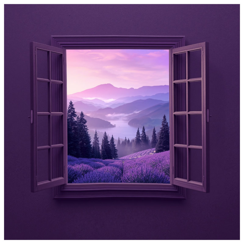 Lavender Mountain View Comforter, Twin