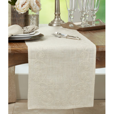 Arik Embroidered Swirl Table Runner