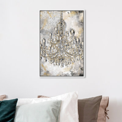 " Fashion And Glam Calligraphy Chandelier, Modern & Contemporary Gold " by Oliver Gal