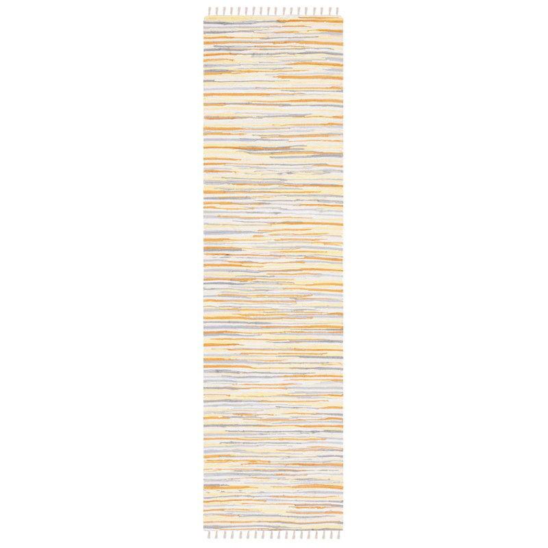 Burkett Rug Hand Woven Cotton Abstract Rug, Runner 2'3" x 6'