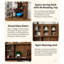 Armoire garde-manger multifonctionnelle avec bureau rotatif, rangement en verre, tiroir et tablettes ouvertes-121084860