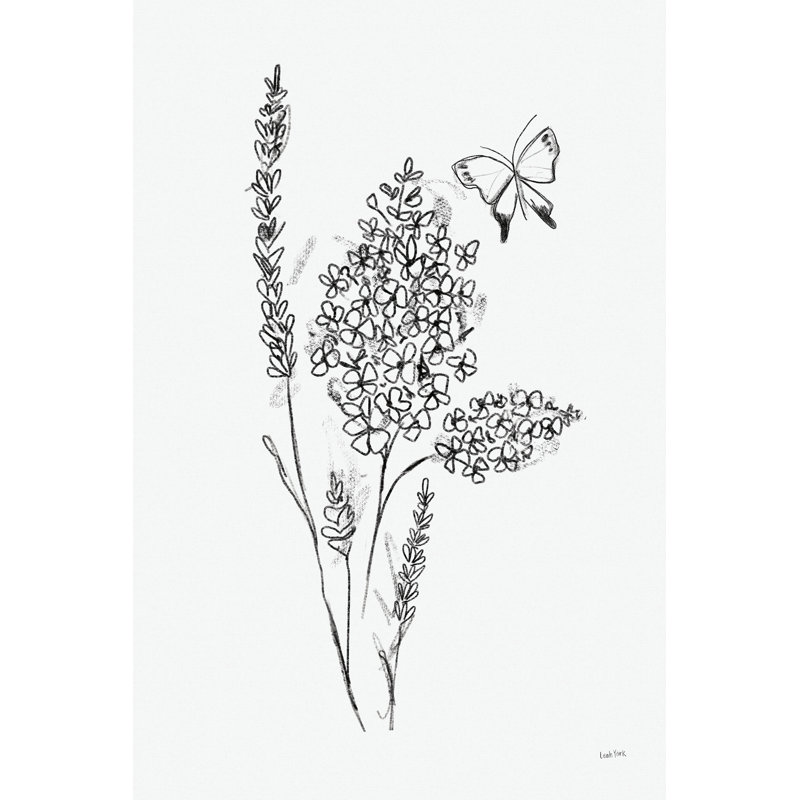 Parmi les fleurs sauvages I par Leah York - impression, H 18 po x l 12 po, Non, Toile tendue