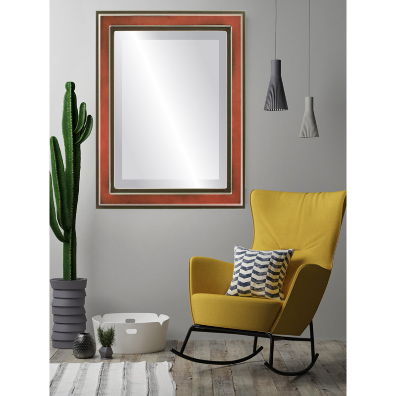 Arlinda Rectangle Mirror, 39" H x 27" W, Rosewood