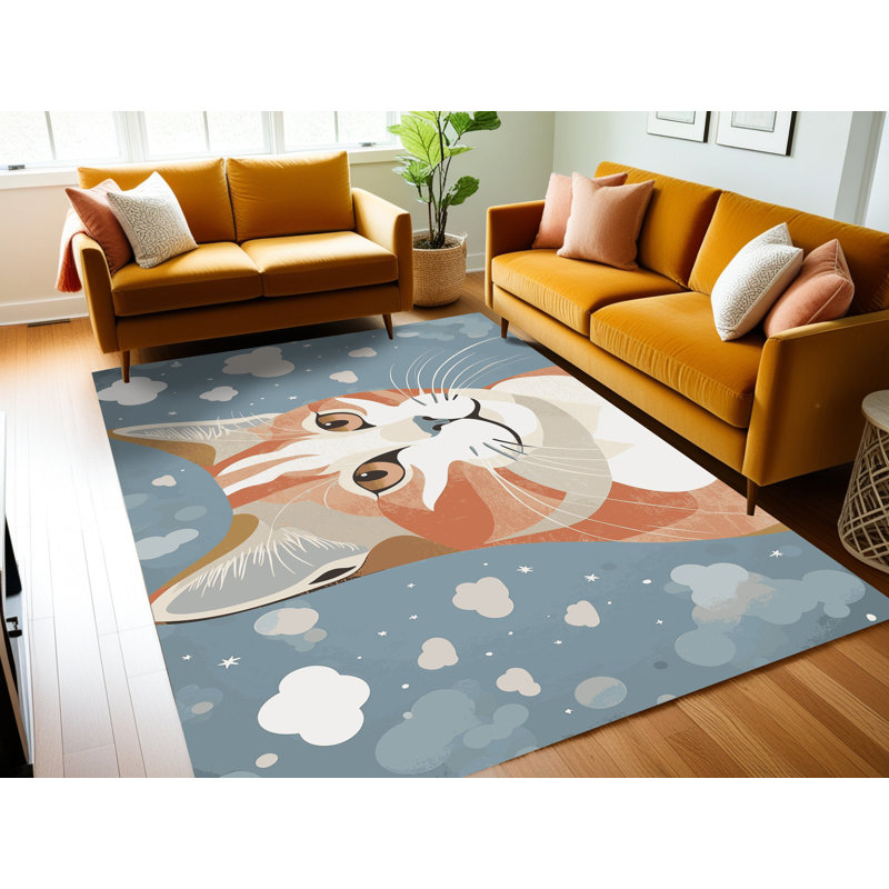 Tapis pour enfants 6 animaux Ginza, Rectangle 4pi x 6 pi