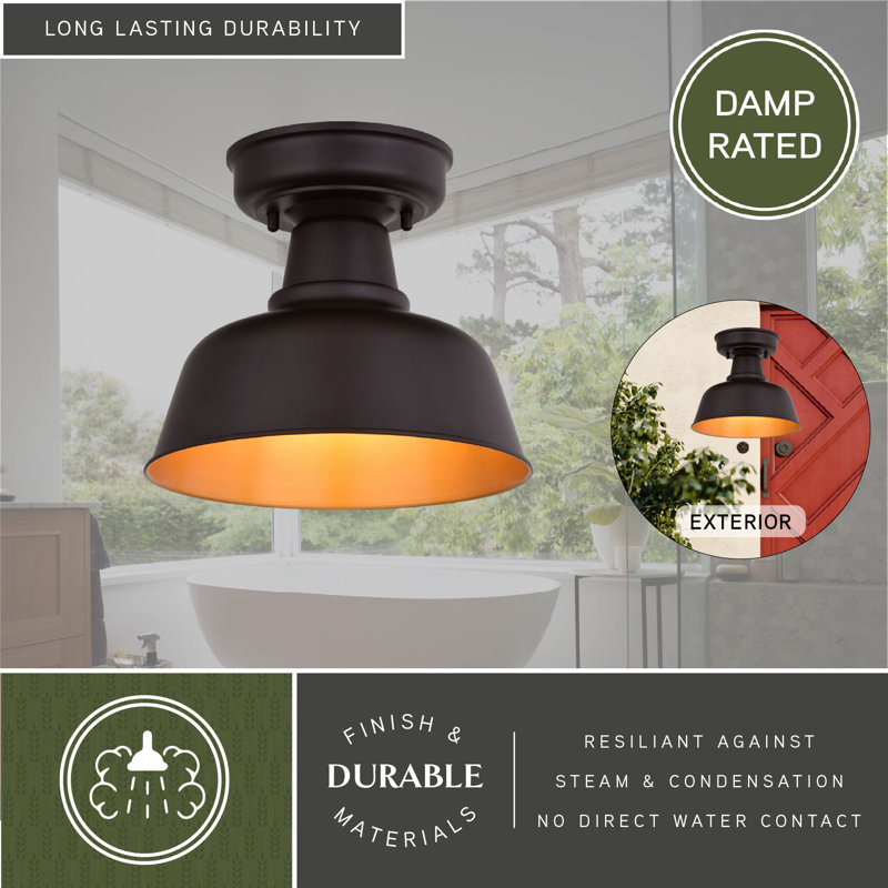 Bronze and Gold Farmhouse Indoor/Outdoor LED Ceiling Light