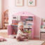AIYAPLAY Kids Play Kitchen with Lights & Sounds, Fabric Drawer, Pink