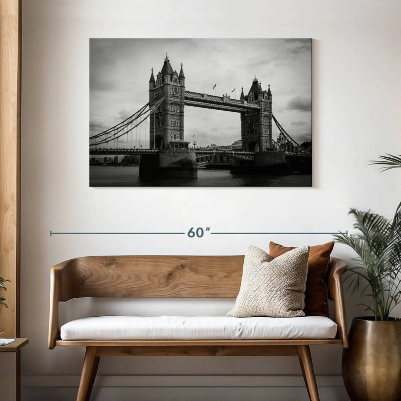 Lilie Tower Bridge In Monochrome, 30" H x 45" W