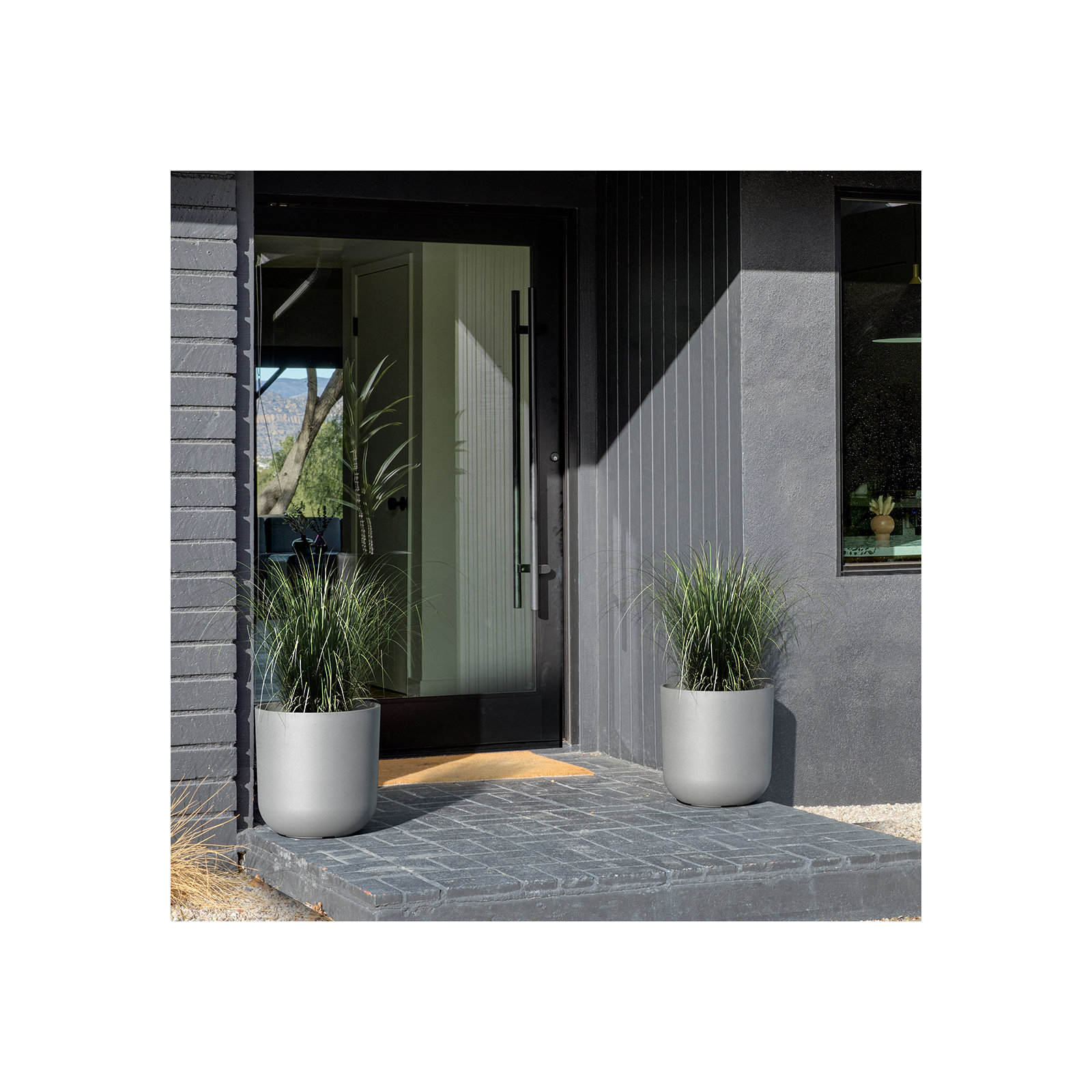 Mason Series Kona Planter, Gray, 2, 15.25" H x 15" W x 15" D