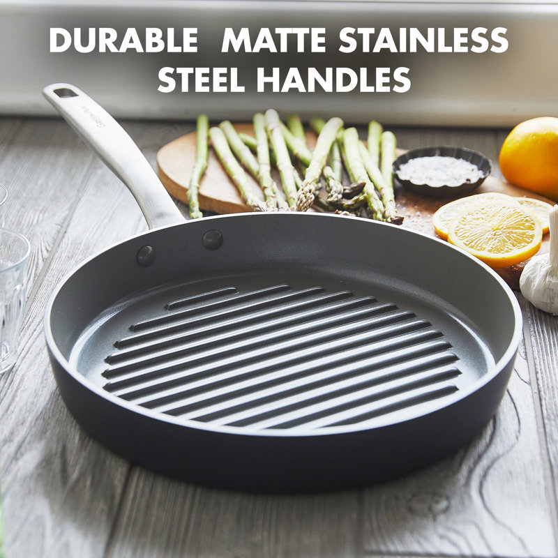 GreenPan Chatham Healthy Ceramic Nonstick, Grill Pan, 11", Gray