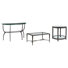 Metal Designs Glass Top Living Room Table Set
