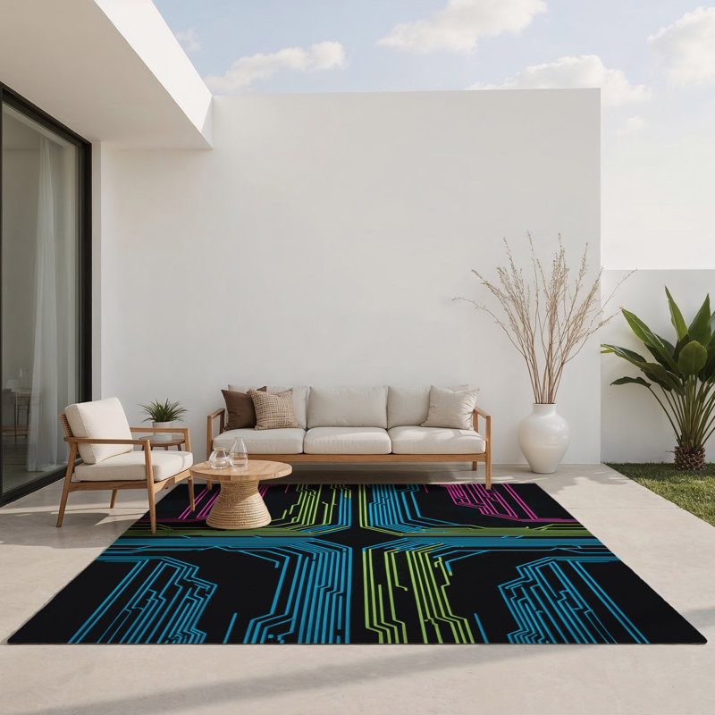 Tapis numérique d'intérieur et d'extérieur scintillant, Rectangle 1'6" x 2'6"