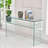 Glass Console Table, Transparent Tempered  Glass Console Table With Rounded Edges Desks, Sofa Table