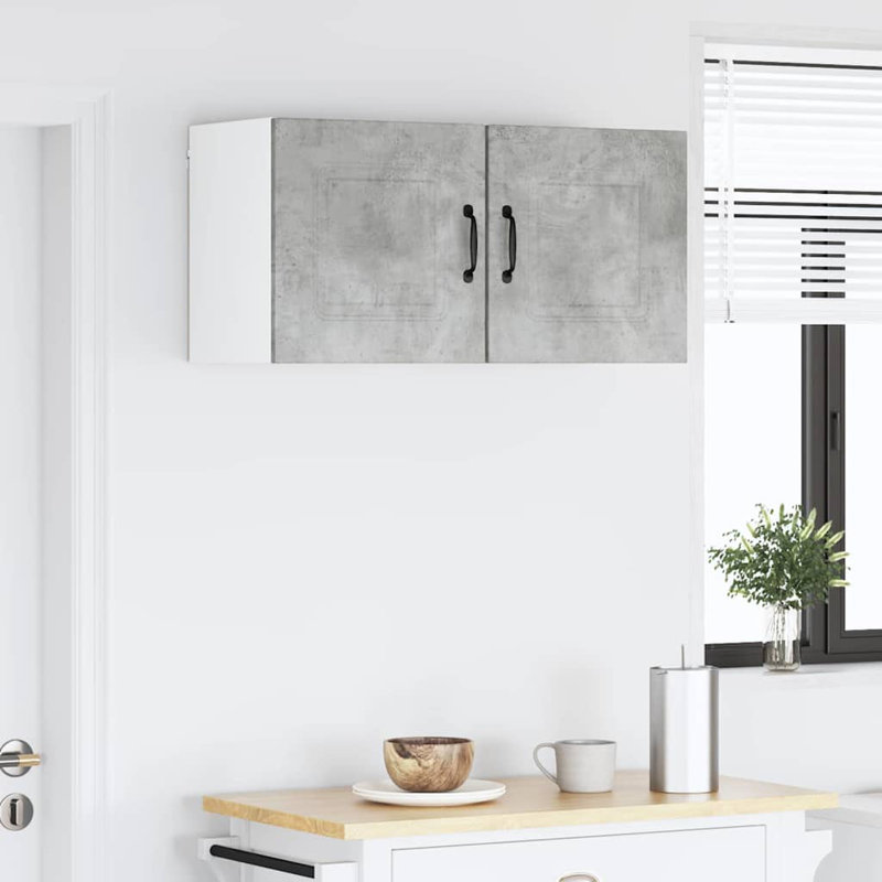 Vidaxl Kitchen Wall Cabinet Black 40 X 31 X 40 Cm Engineered Wood, 40cm H x 40cm W x 31cm D, Concrete Grey