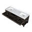 Meuble-lavabo double en chêne brun 72 po X P 22 po D, avec plateau en marbre de Carrare-117970899-117970901