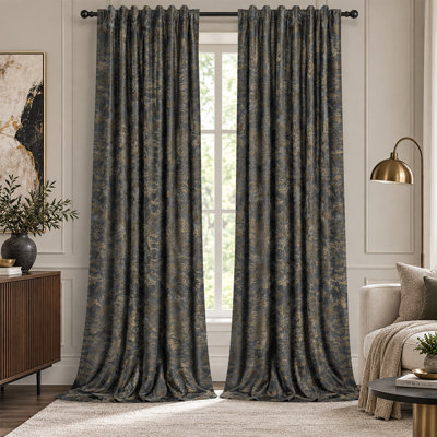 Rideaux occultant en velours doré 80-95%, panneaux de fenêtre isolants à réduction de bruit et isolants pour chambre à coucher et salon