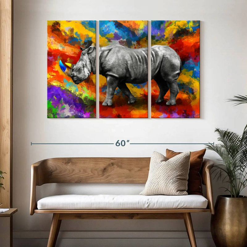Brampt Rhino On Hues, 32" H x 50" W
