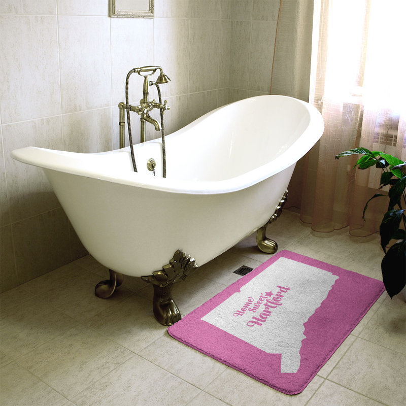 Tapis de salle de bain fairbanks alaska, l 17 po x L 21 po, Rose, Home sweet Hartford