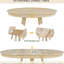 Natural 5 Configuration de salle à manger - Table de 42 à 58 po avec rallonge de 16 po et chaises confortables avec 4 sièges rembourrés (naturel