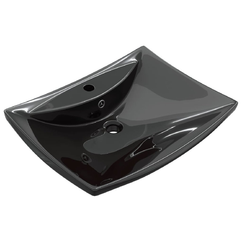 Metro Lane Markel 600mm L x 440mm W Ceramic Rectangular Sink, Black