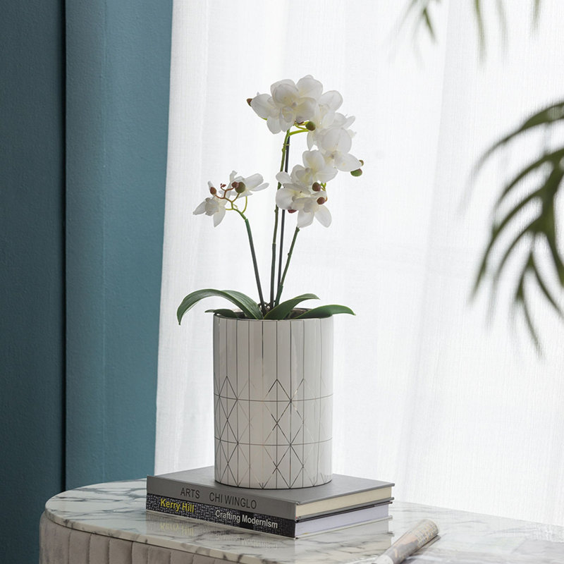 Pot de fleurs en céramique, H 8,7 po x l 6,3 po x P 6,3 po