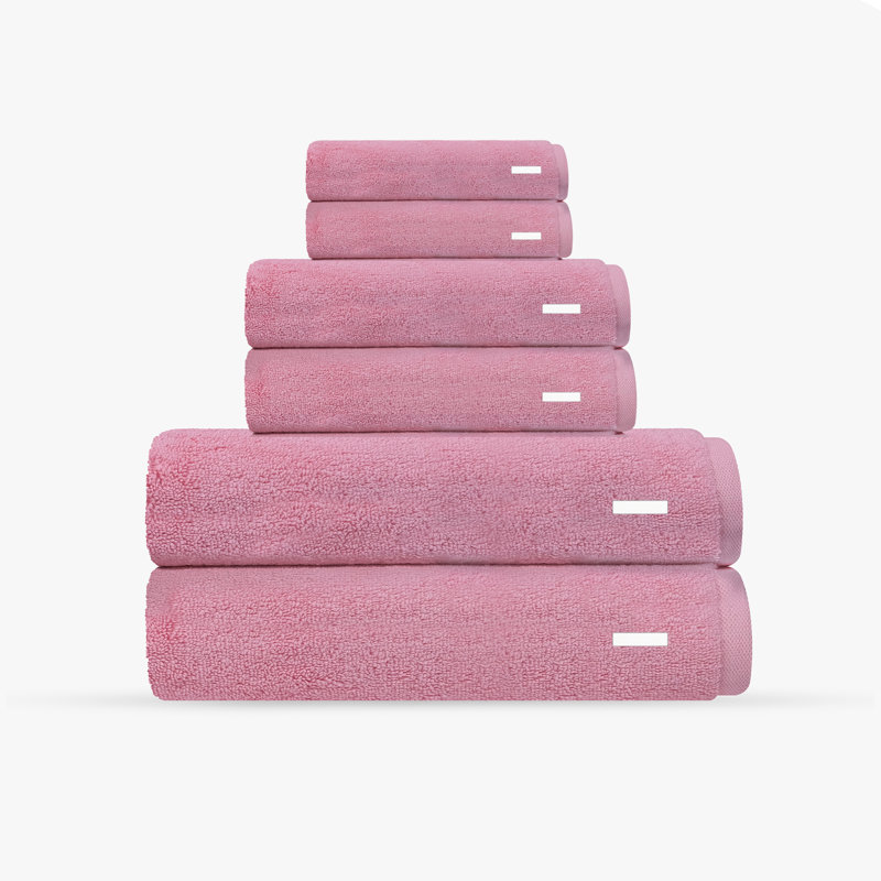 Monogrammed Cloer 6 pcs Turkish Towels Set, I, Pink