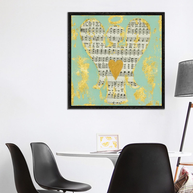 Hymnal Angel by Ashley Bradley - Print on Canvas, Black Framed, 93.98 cm H x 93.98 cm W