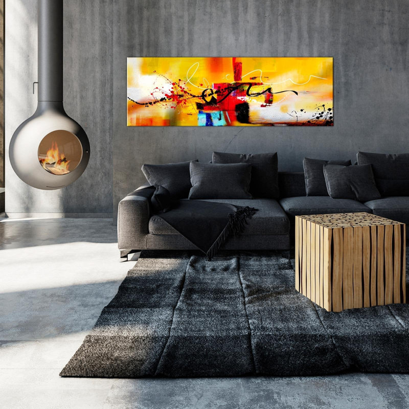«Crazy Serpentines Orange Narrow», impression sur toile tendue, H 20 po x l 59 po x P 1 po