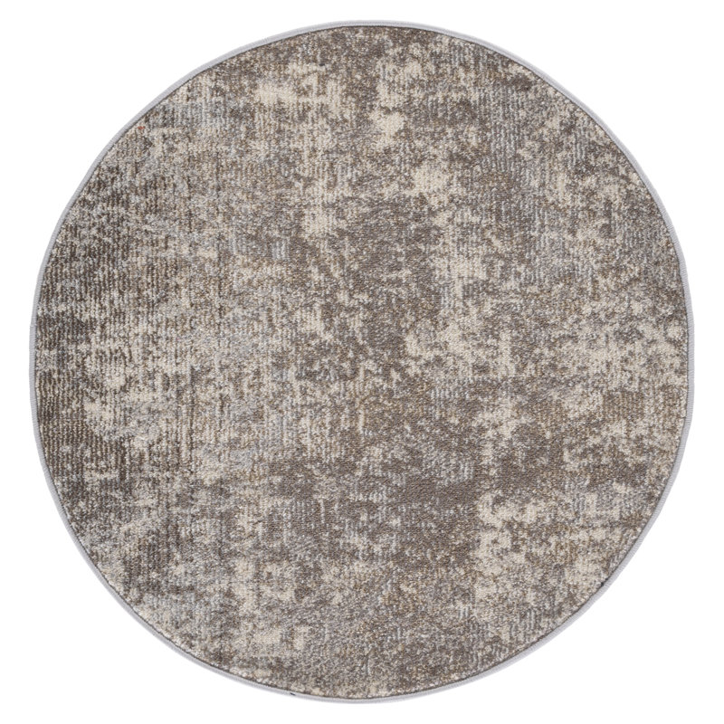 Tapis gris clair / beige Stratton, Rond 4 pi
