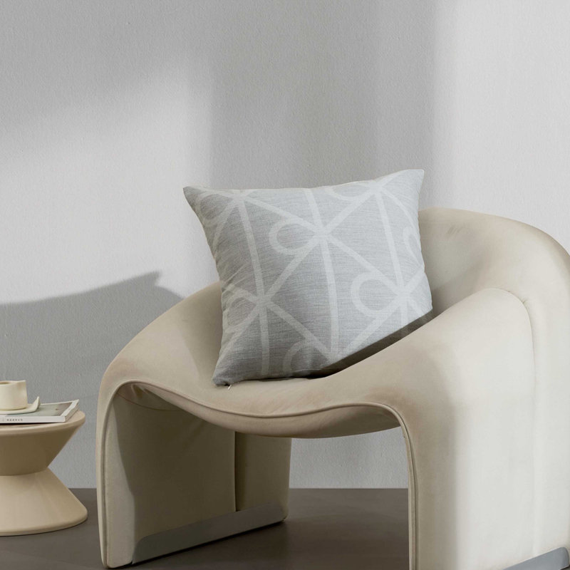 Calvin Klein Emblem Grey Cotton Throw Pillow
