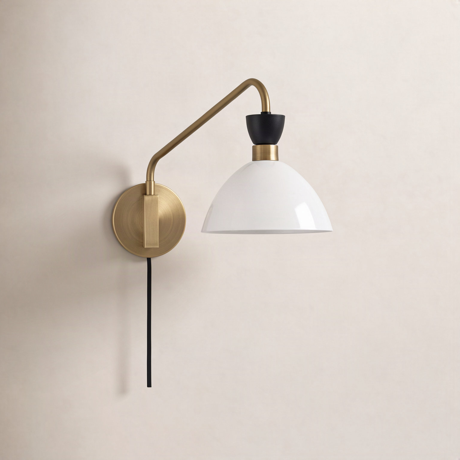 Single Light Steel Dimmable Swing Arm Sconce
