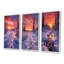 Rose et jaune en hiver lever de soleil I - ensemble de 3 décorations murales d'hiver-106075005-106075007