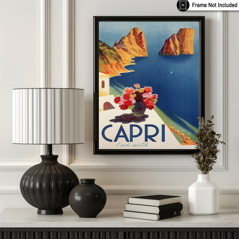 Île de Capri, Sans cadre, Affiche, H 16 po x l 20 po