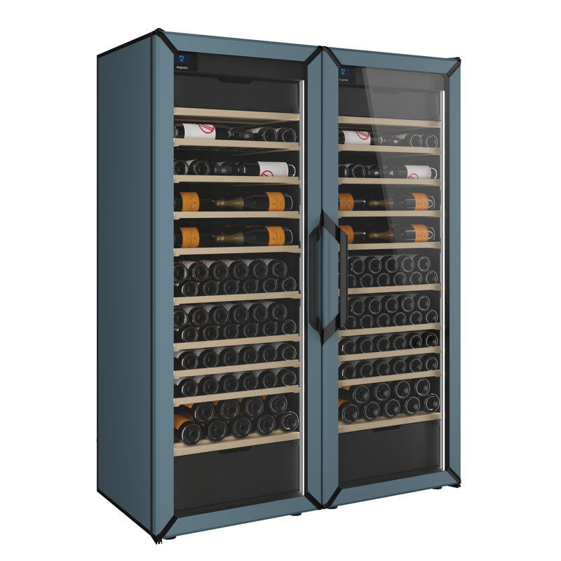 Goguette Dual Large Multi-Zone Wine Fridge – 300+ Bottle Capacity (Black), Slate Blue