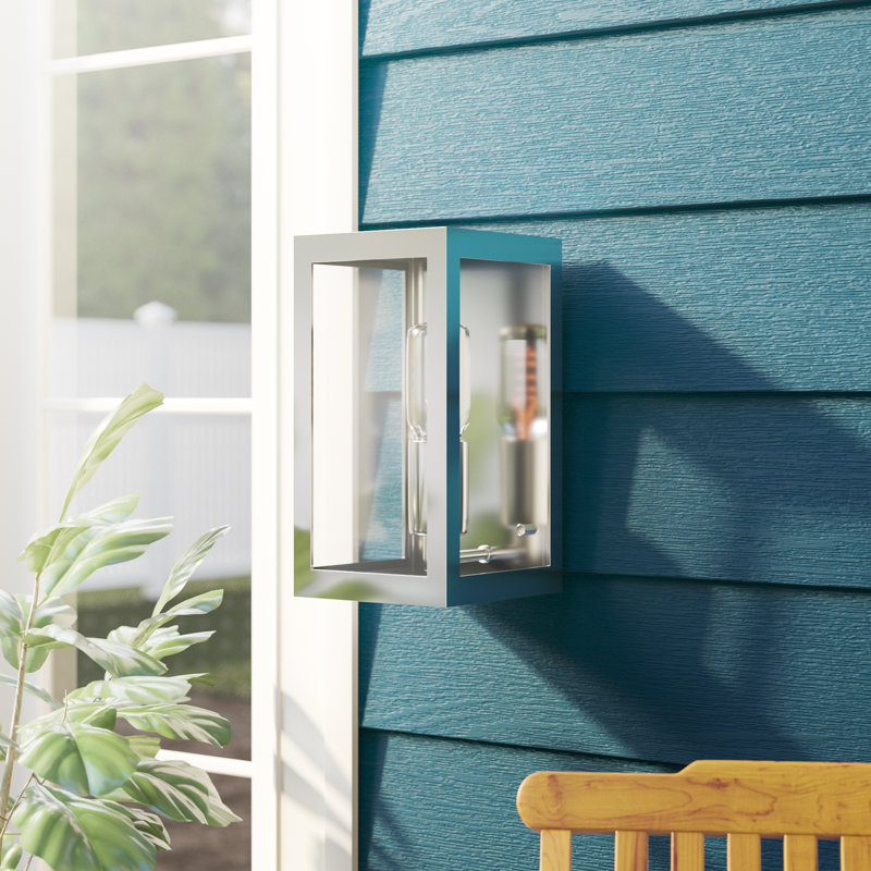 Jezebel 25cm H Outdoor Wall Lantern, Polished Chrome