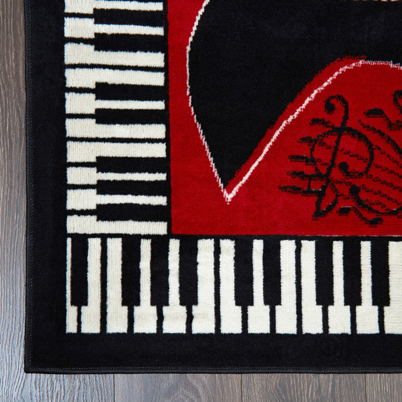 Tapis zone de fantaisie avec instruments de musique Zone, tapis de guitare électrique avec envers en jute